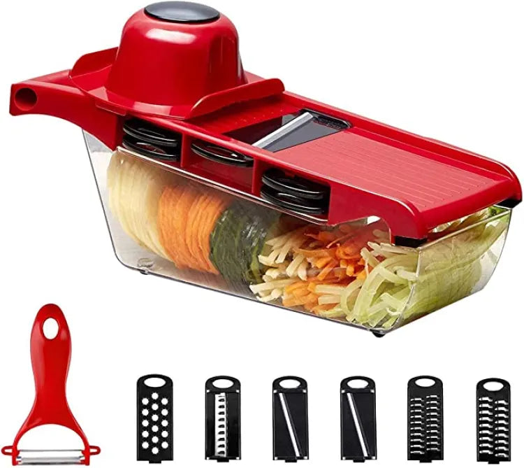 10 In 1 Mandolin Slicer Vegetable Cutter With Stainless Steel Blade Manual Potato Peeler Carrot Cheese Grater Nicer Kitchen Tool – Mandolin Vegetable Cutter